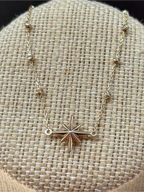 NEW 10k Solid Yellow Gold Celestial North Star bracelet 6.5 - 7.5”